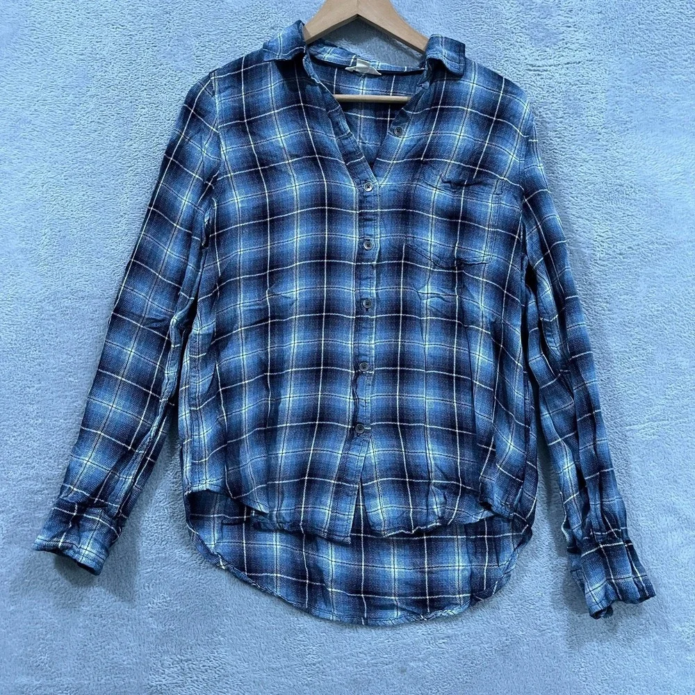 Aeropostale Shirt Women's Large Plaid Flannel Button Long Sleeve Cowgirl
